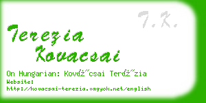 terezia kovacsai business card